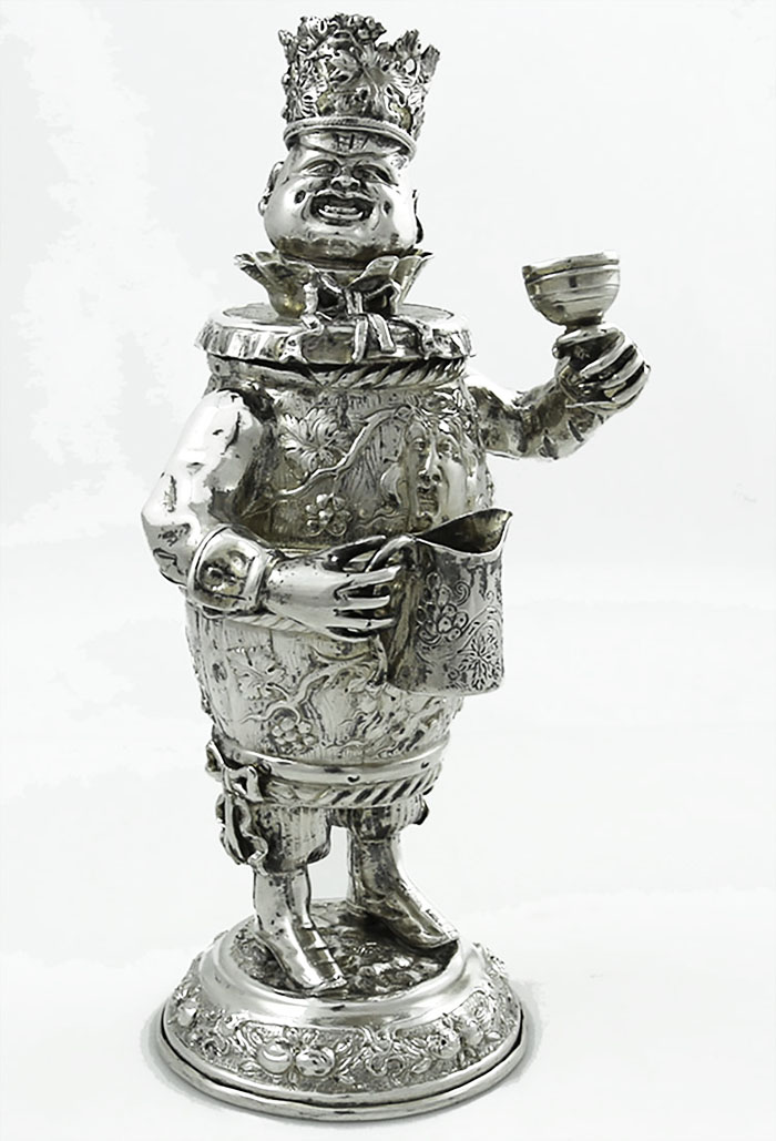 German 800 silver figural drinking vessel
