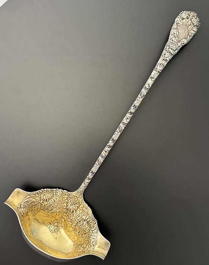 Durgin Chrysanthemum sterling punch ladle