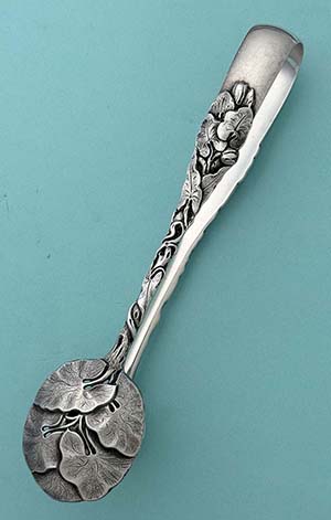 Durgin lily pad ice tongs sterling silver