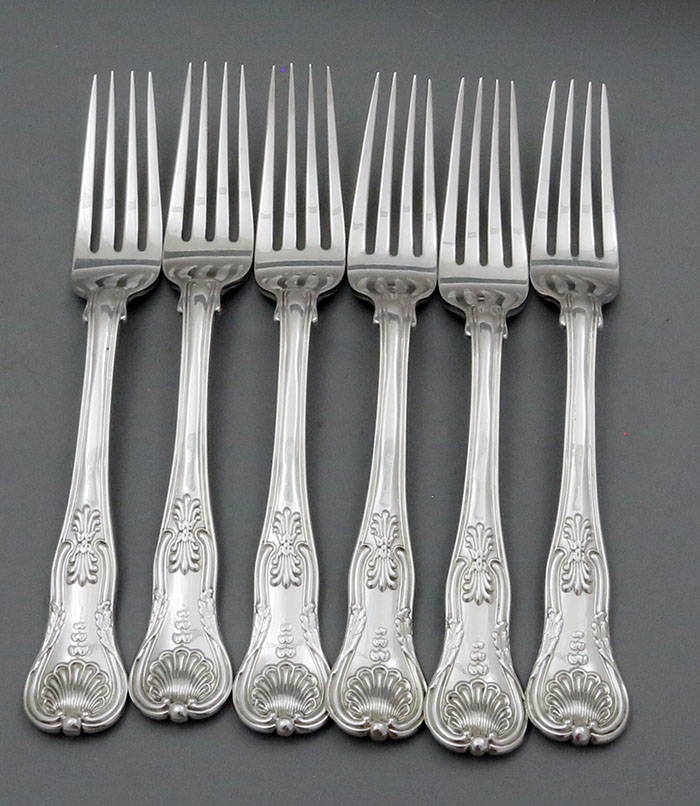 English antique silver forks Honeysuckle pattern London 1824