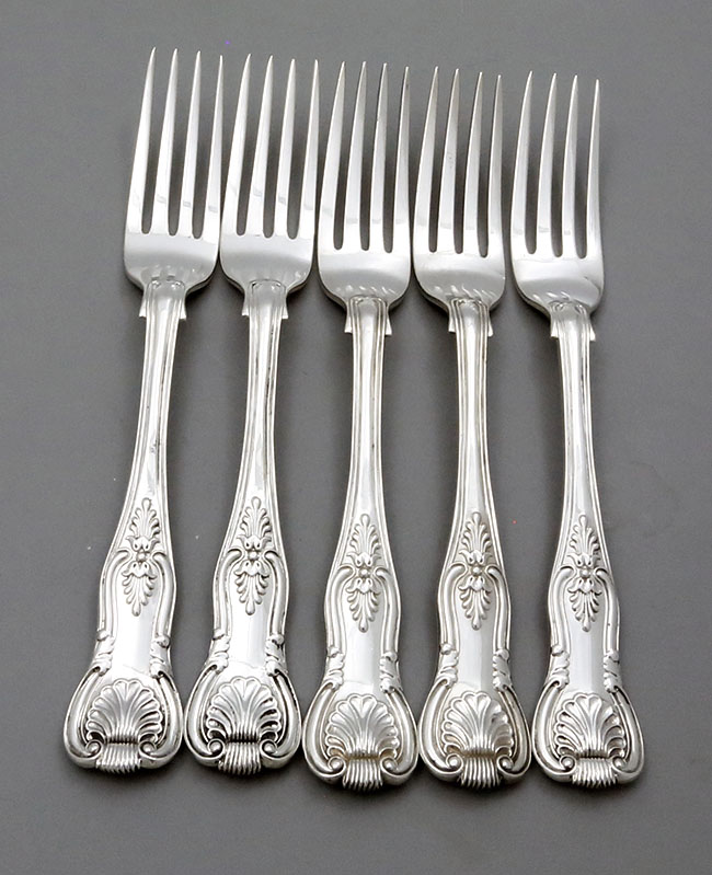 English antique silver table forks by George Adams London 1848