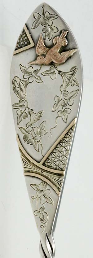 handle of Frederick Elkington sterling mixed metals spoon