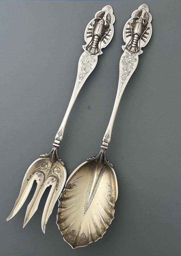 Duhme coin silver salad serving set