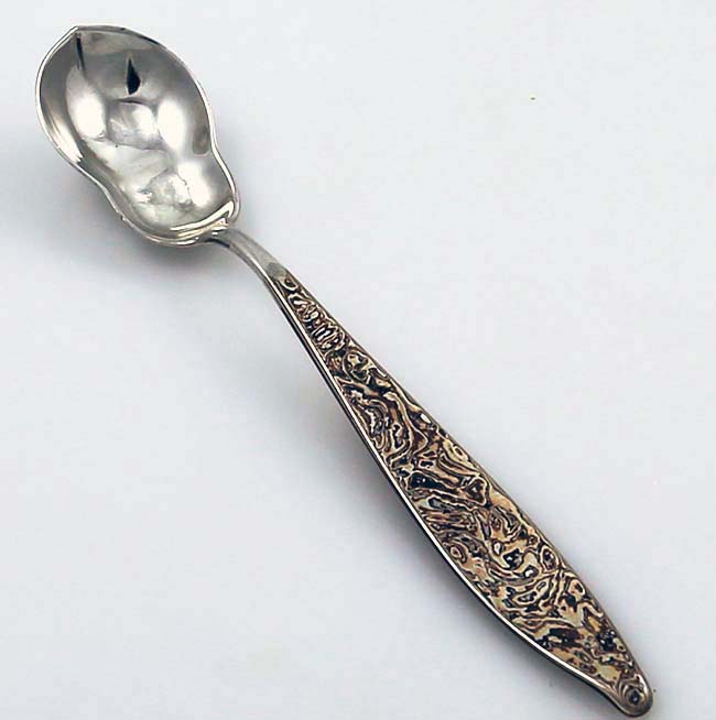 Tiffany mixed metal Mokume sterling spoon