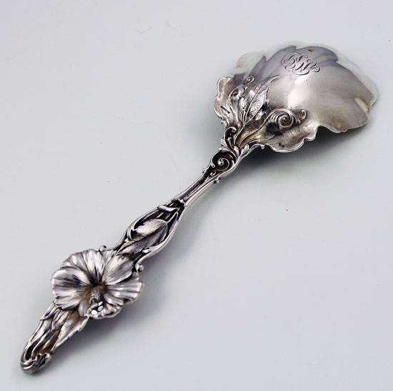 Whiting art nouveau sterling serving spoon