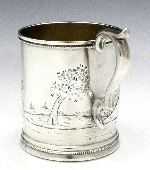 coin silver cup with horse