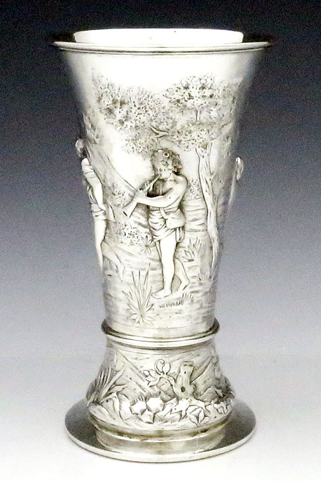 Germany antique silver 800 silver goblet figural