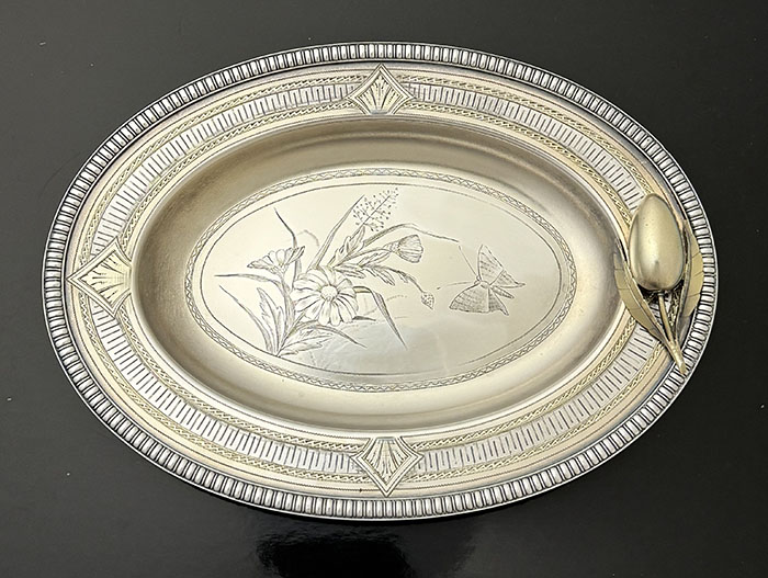 Gorham antique sterling silver olive plate