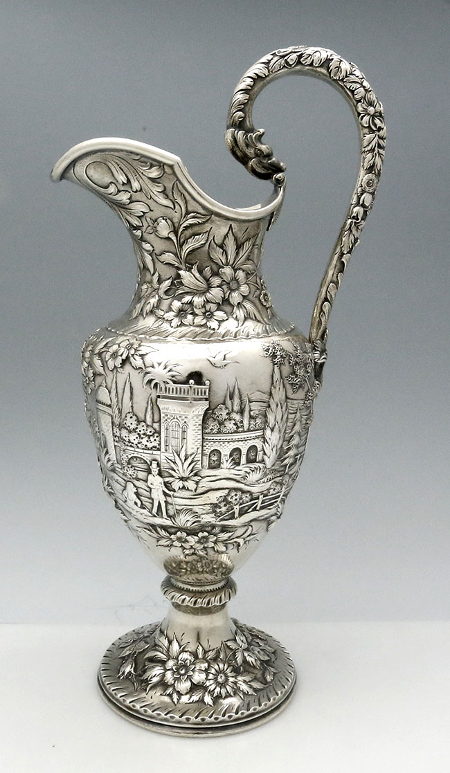 other side of Kirk landscape sterling ewer