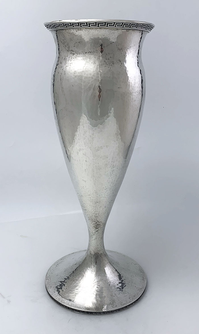 Marcus antique sterling hammered vase