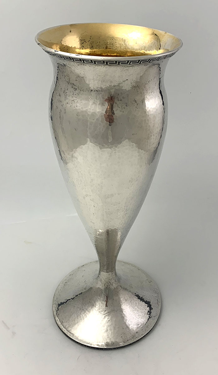 Marcus antique sterling hand hammered vase