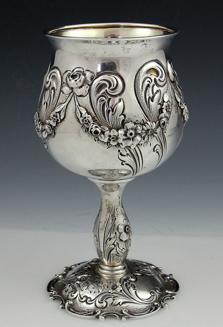 antique sterling silver goblet by Mauser circa 1900