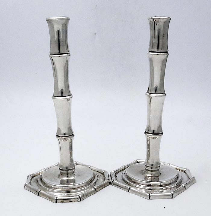 Tiffany Bamboo sterling silver candlesticks