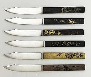 Gorham sterling and mixed metals fruit knives