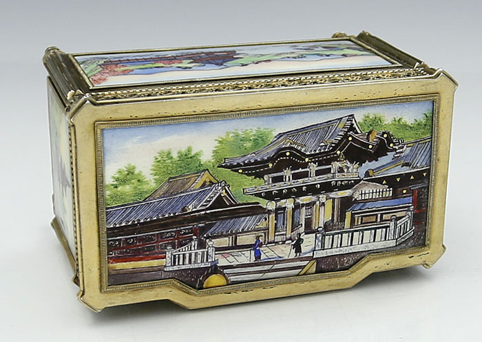 lid of Austrian silver enamel box