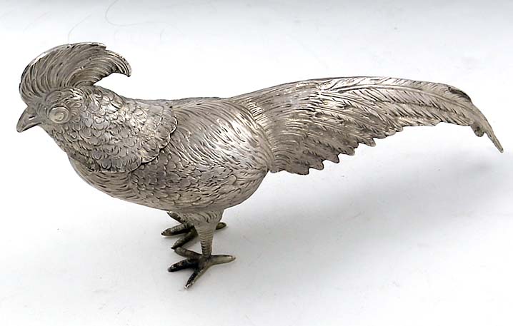 German 800 silver bird spice box