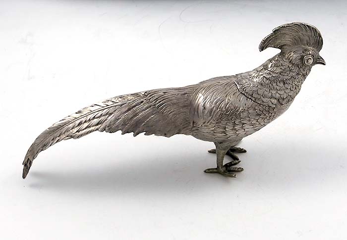 German 800 silver bird spice box