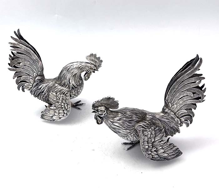 Dutch estate silver Roosters