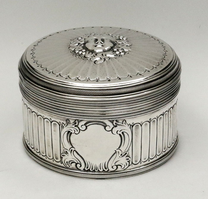 antique Dutch silver circular box hinged lid