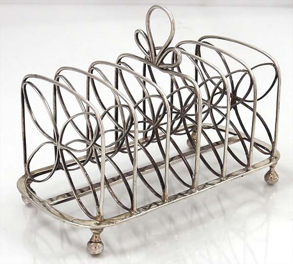 English Georgian silver toast rack