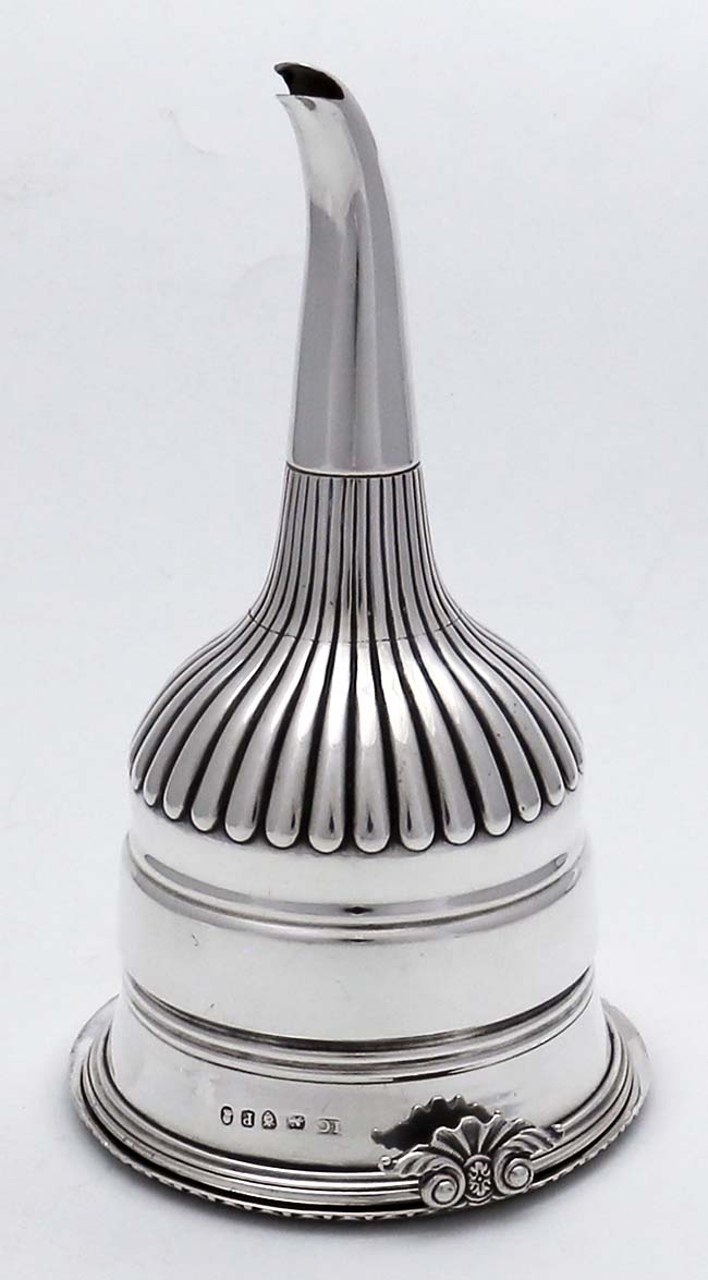 English silver wine funnel