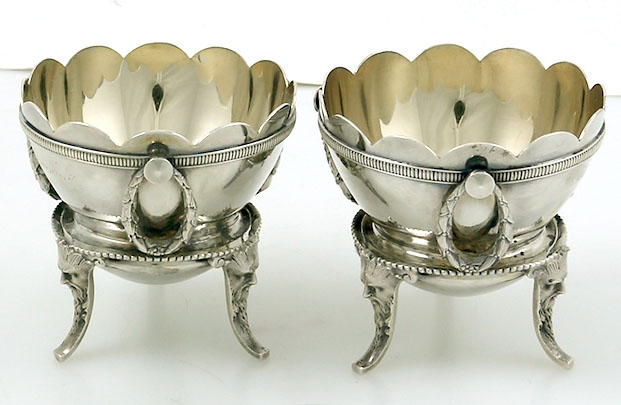 Pair Gorham figural sterling open salts