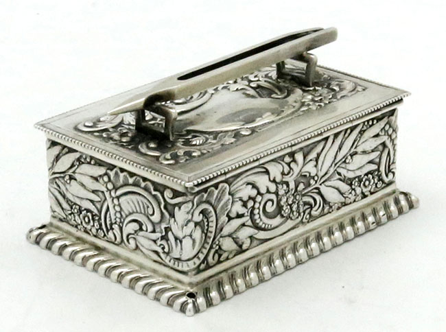 Goirham antique sterling silver stamp box