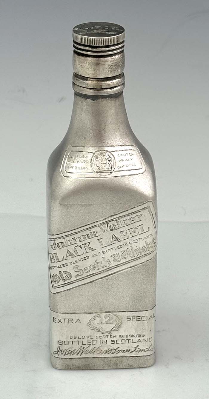 Vintage hand engraved whiskey bottle Johnnie Walker