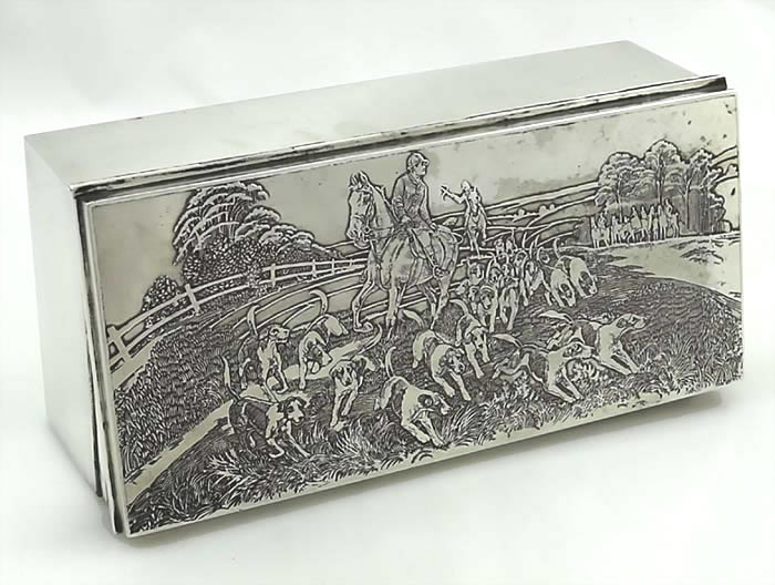 The McChesney Co sterling silver scenic cigar box