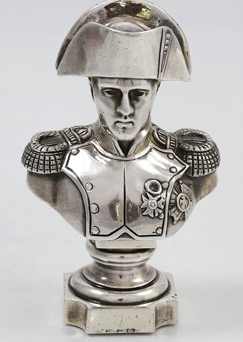 Antique Napoleon continental silver bust