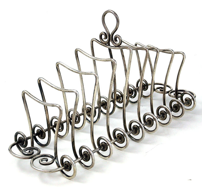 George Shreve San Francisco sterling silver art nouveau toast rack circa 1900