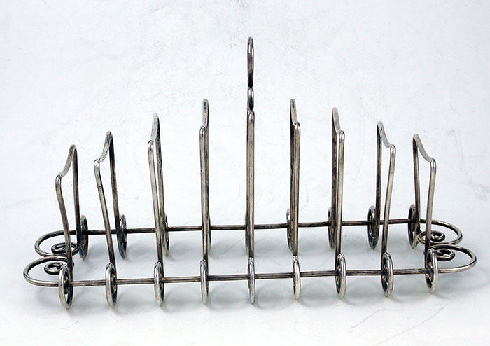 George Shreve San Francisco sterling silver art nouveau toast rack circa 1900