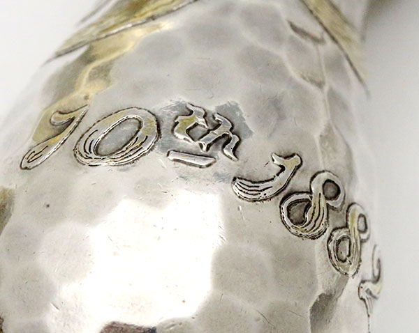 date of 1882 acid etched on Tiffany gourd shaped perfume flask