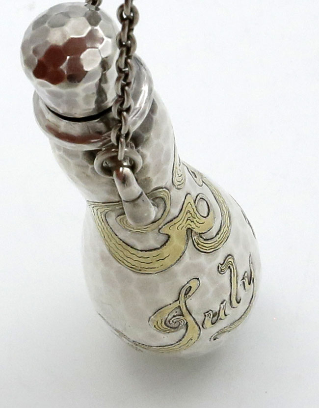 top view of Tiffany gourd shaped perfume flask