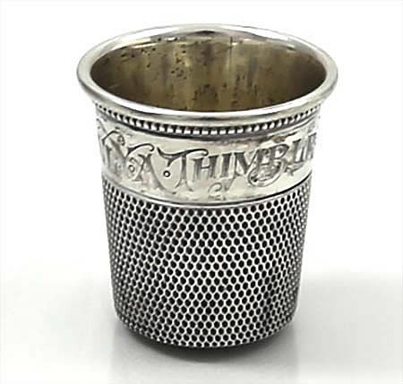 antique sterling thimble shaped shot glass