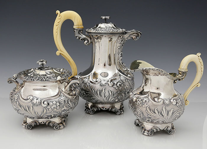 Belgian antique silver teaset