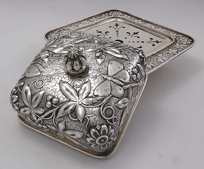 Dominick & Haff sterling square butter dish with liner