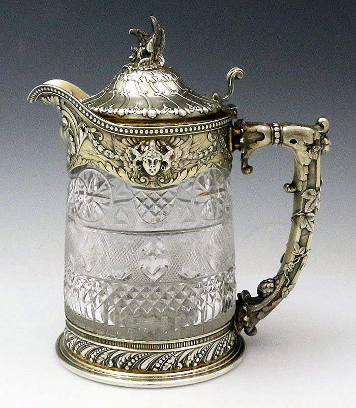 Gorham antique silver gilt mounted carafe