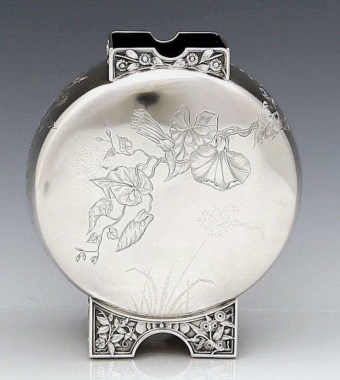 other side of Gorham sterling moon vase circa 1881