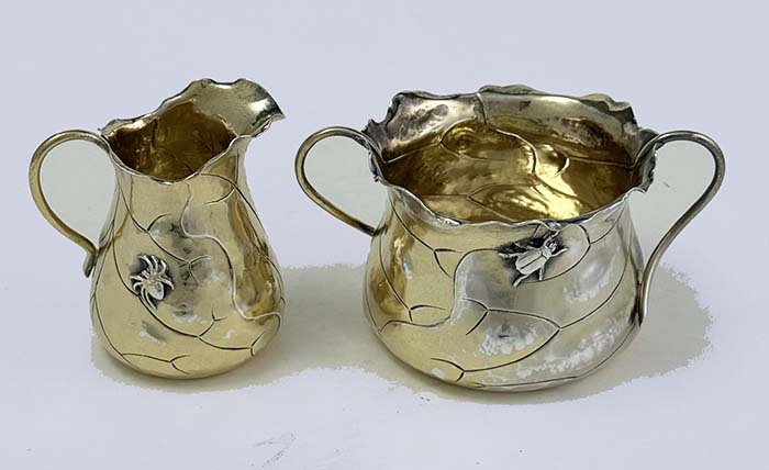 Shiebler sterling silver sugar and creamer