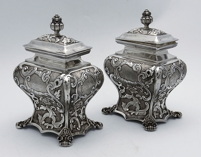 pr Austrian silver tea caddies circa 1832 Vienna 13 purity 