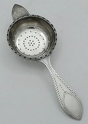 Sterling Tea Strainer Spoon Hammered Bowl Vintage Tea Spoon 