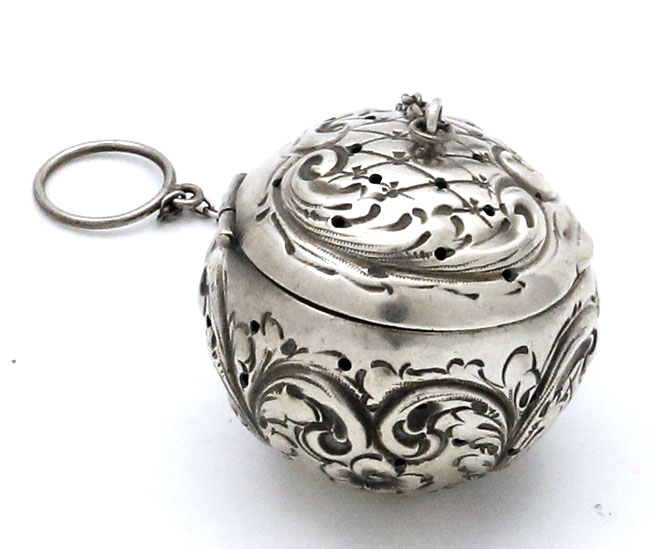 Fradley antique sterling tea ball