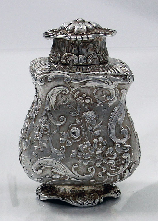 German Hanau silver tea caddy circa 1880