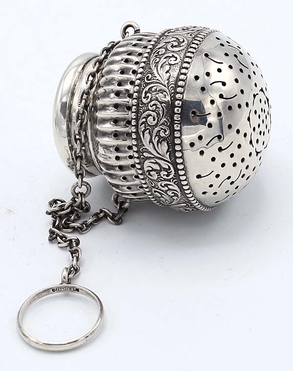 Gorham antique sterling tea ball number 110