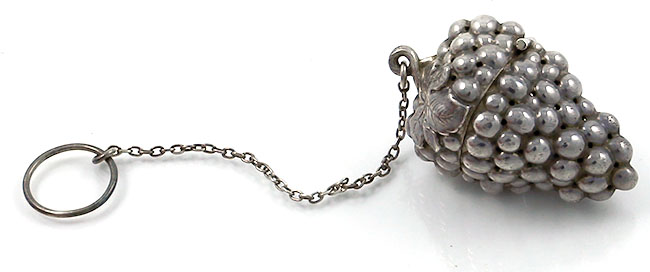 Simons antique sterling silver grape tea ball