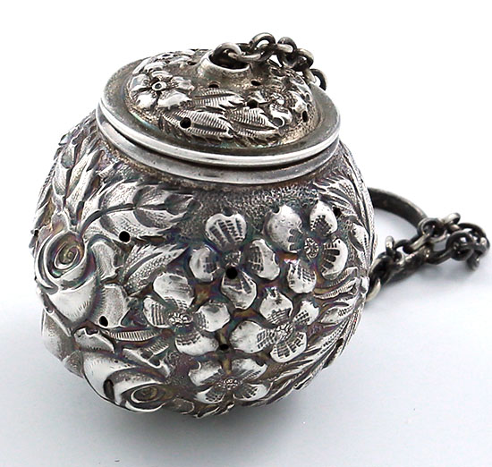 Stieff antique sterling silver tea ball