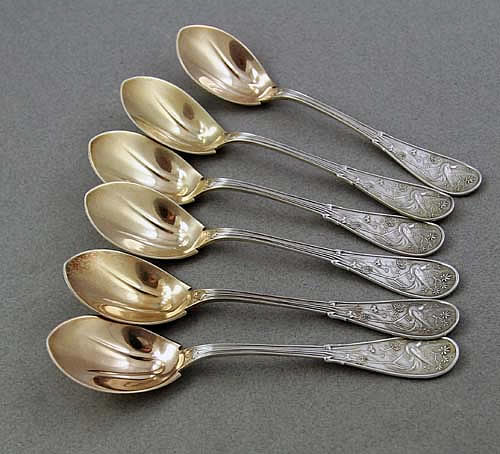 Tiffany Japanese ice mream spoons sterling silver set of 6