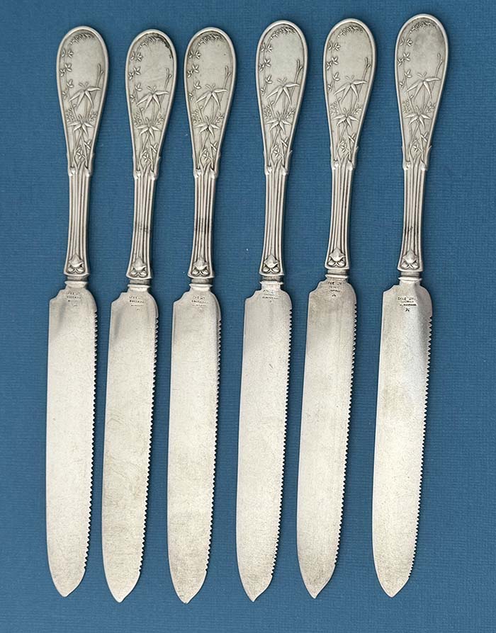 Tiffany Japanese antique serrated fruit knives